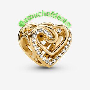 Pandora Sparkling Entwined Hearts Charm